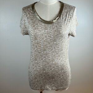 Banana Republic Factory Gold Collar Short Sleeve Women's Top‎ Size Medium